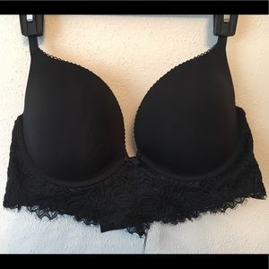 Aerie Black Lace Banded Bra